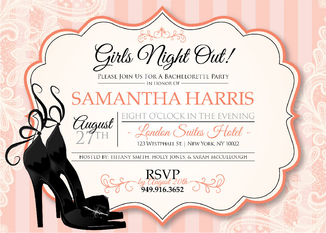 Stiletto Chic Bachelorette Invitations