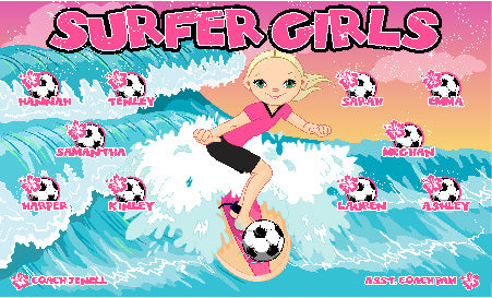 3'x5' Vinyl Banner - Surfer Girls