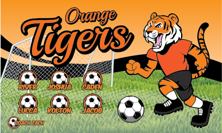 3'x5' Vinyl Banner - Orange Tigers