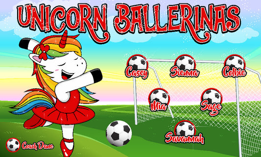 3'x5' Vinyl Banner - Unicorns Ballerinas