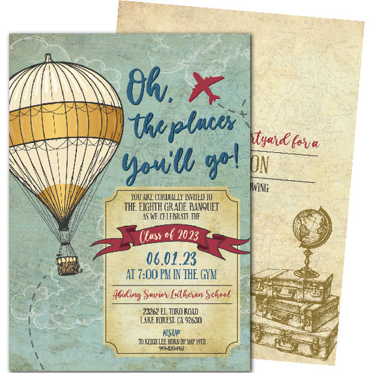 Vintage Story Travel Grad Invites