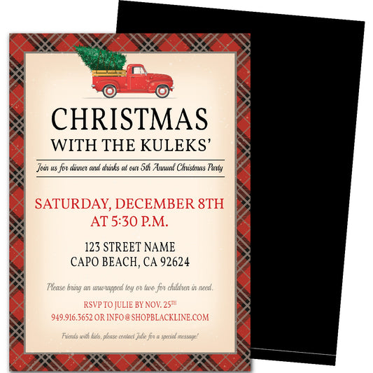 Vintage Truck Christmas Party Invitations