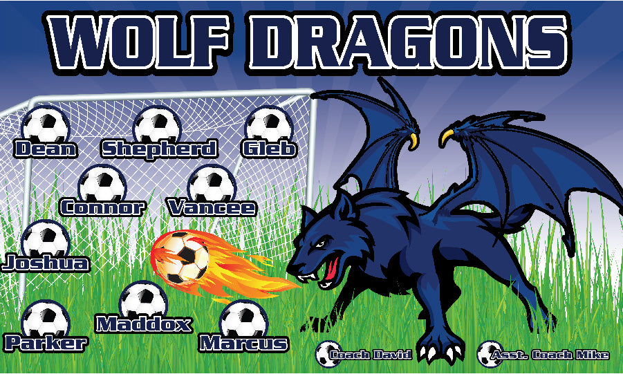 3'x5' Vinyl Banner - Wolf Dragons