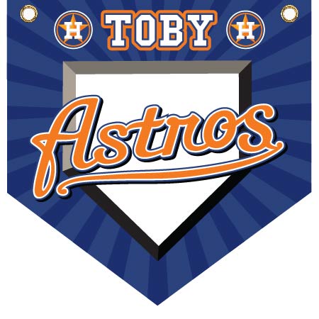 16" x 16" Home Plate Pennant - Astros (Home Plate)