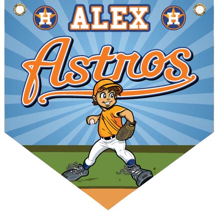 16" x 16" Home Plate Pennant - Astros (Field)