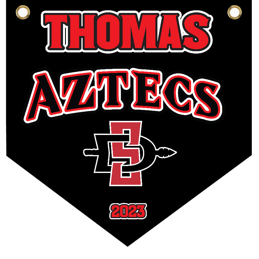 16" x 16" Home Plate Pennant - Aztecs (Alternate)