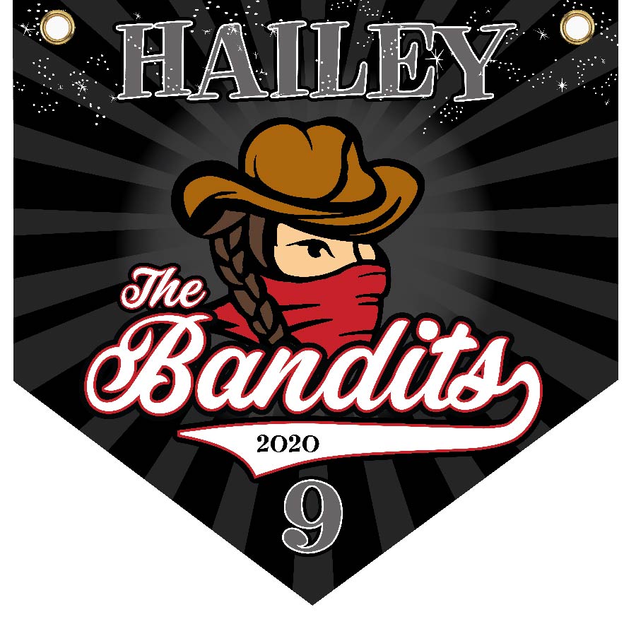 16" x 16" Home Plate Pennant - Bandits