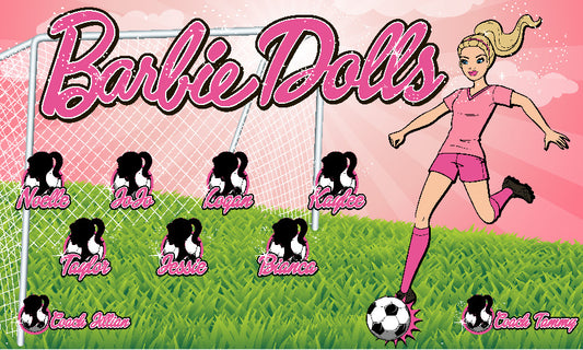 3'x5' Vinyl Banner - Barbie Dolls