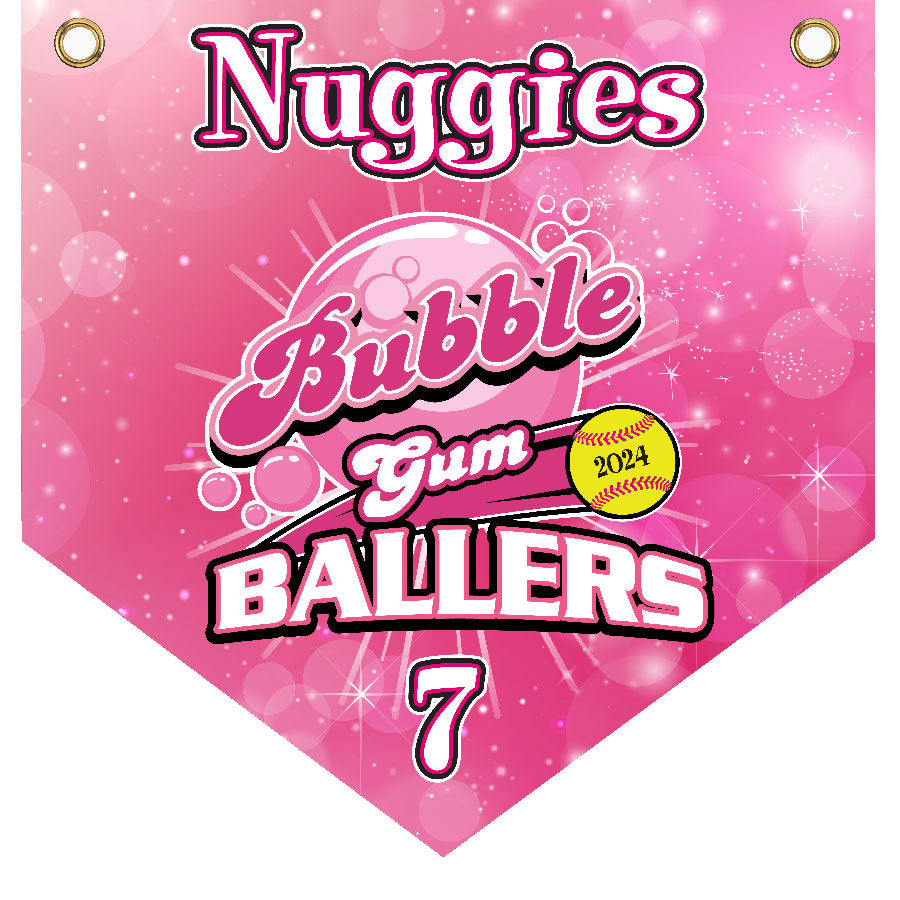 16" x 16" Home Plate Pennant - Bubblegum Ballers