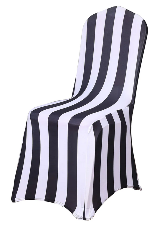 Copy of Spandex Chair Cover - Black & White Stripe