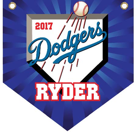 16" x 16" Home Plate Pennant - Dodgers