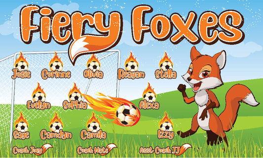 3'x5' Vinyl Banner - Fiery Foxes