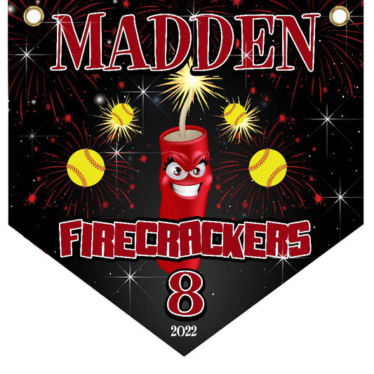 16" x 16" Home Plate Pennant - Firecrackers