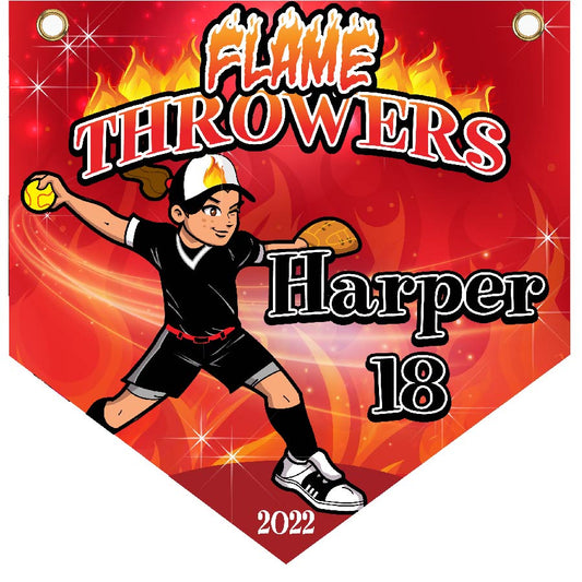 16" x 16" Home Plate Pennant - Flame Throwers