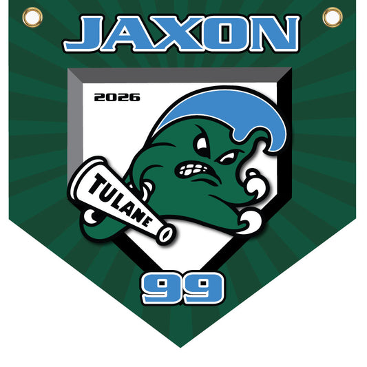 16" x 16" Home Plate Pennant - Green Waves