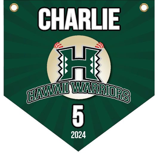 16" x 16" Home Plate Pennant - Hawaii Warriors