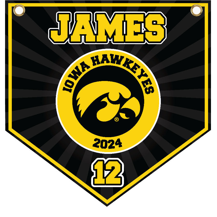 16" x 16" Home Plate Pennant - Hawkeyes