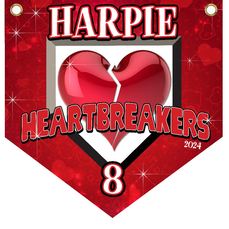 16" x 16" Home Plate Pennant - Heartbreakers