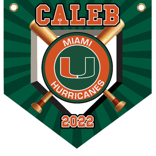 16" x 16" Home Plate Pennant - Hurricanes