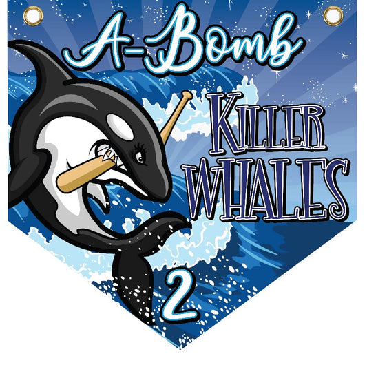 16" x 16" Home Plate Pennant - Killer Whales