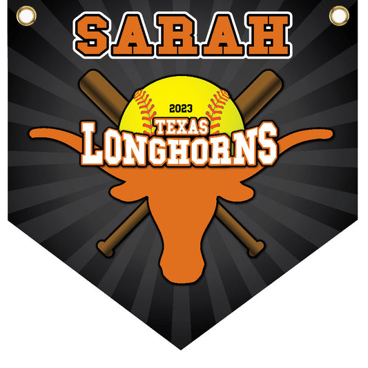 16" x 16" Home Plate Pennant - Longhorns