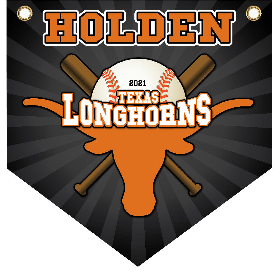 16" x 16" Home Plate Pennant - Longhorns