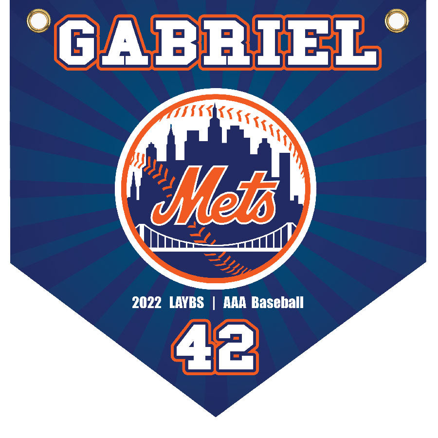 16" x 16" Home Plate Pennant - Mets (Alternate)