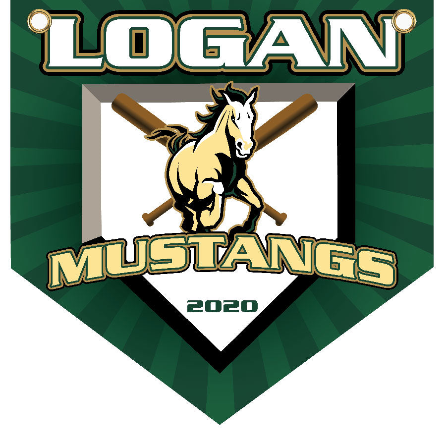 16" x 16" Home Plate Pennant - Mustangs