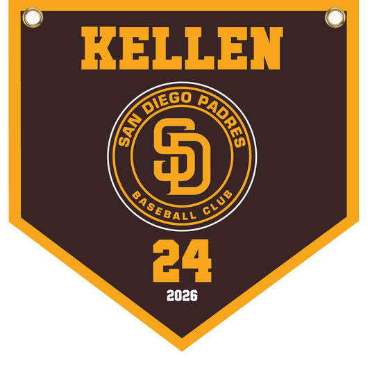 16" x 16" Home Plate Pennant - Padres (Brown)