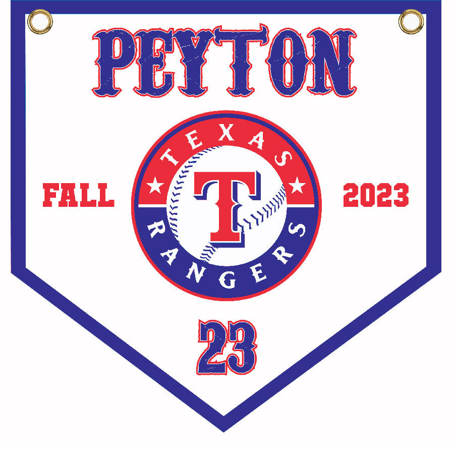 16" x 16" Home Plate Pennant - Rangers (Alternate)