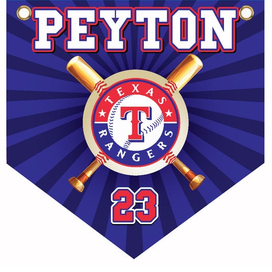 16" x 16" Home Plate Pennant - Rangers