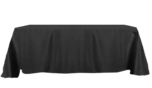 90x132 Polyester Rectangle Table Cloth - Black