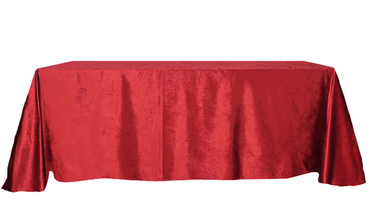 90x132 Velvet Rectangle Table Cloth - Red