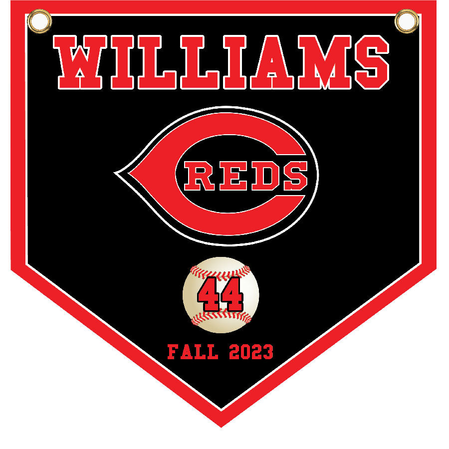 16" x 16" Home Plate Pennant - Reds