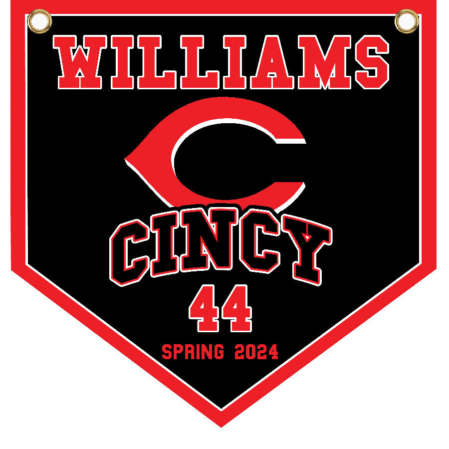 16" x 16" Home Plate Pennant - Reds (Cincy)