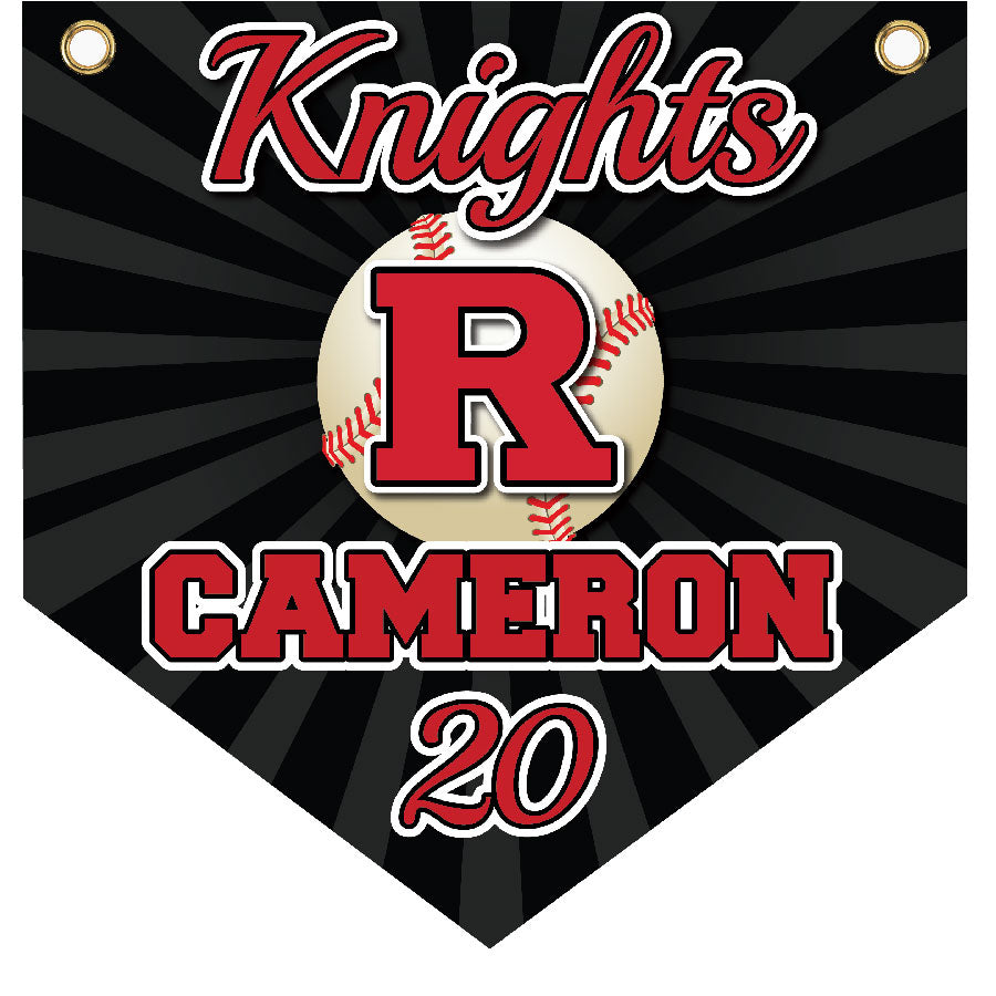 16" x 16" Home Plate Pennant - Rutgers Knights (Ball)