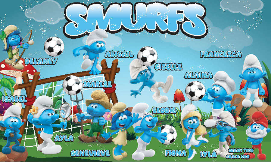 3'x5' Vinyl Banner - Smurfs