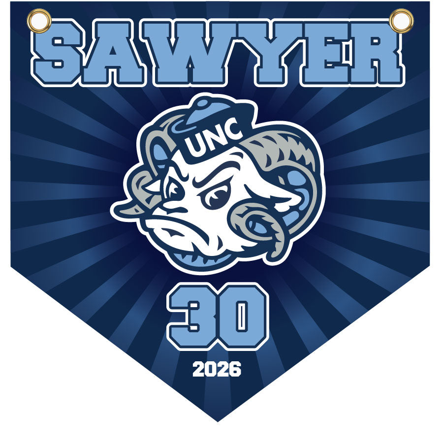 16" x 16" Home Plate Pennant - Tar Heels (Mascot)