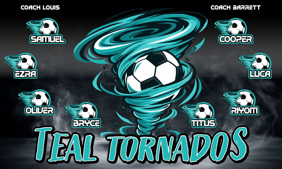 3'x5' Vinyl Banner - Teal Tornados