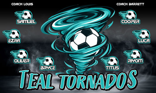 3'x5' Vinyl Banner - Teal Tornados