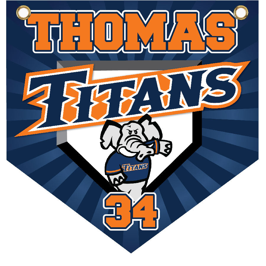 16" x 16" Home Plate Pennant - Titans (Alternate)