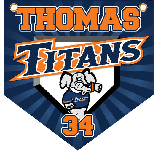 16" x 16" Home Plate Pennant - Titans (Alternate)