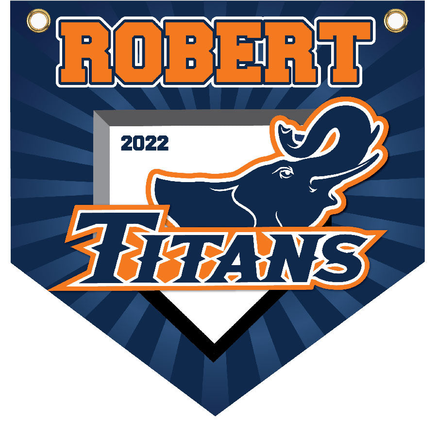 16" x 16" Home Plate Pennant - Titans (Elephant)