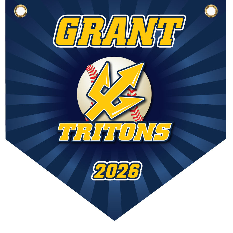 16" x 16" Home Plate Pennant - Tritons