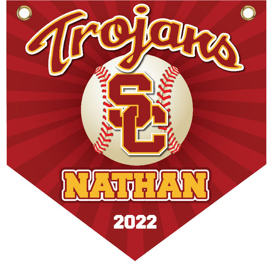 16" x 16" Home Plate Pennant - Trojans