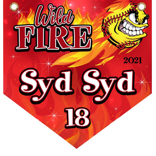 16" x 16" Home Plate Pennant - Wild Fire
