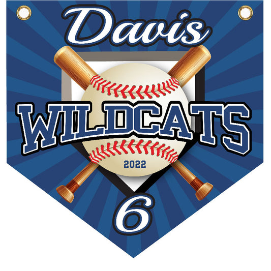 16" x 16" Home Plate Pennant - Wildcats (Alternate)