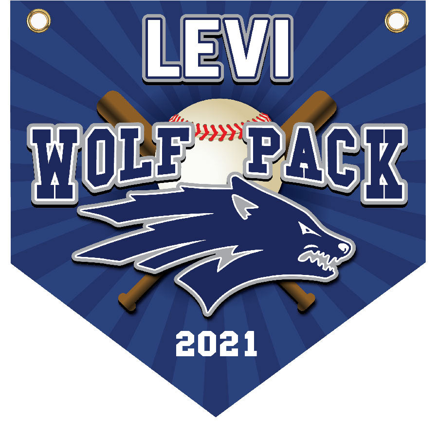 16" x 16" Home Plate Pennant - Wolf Pack