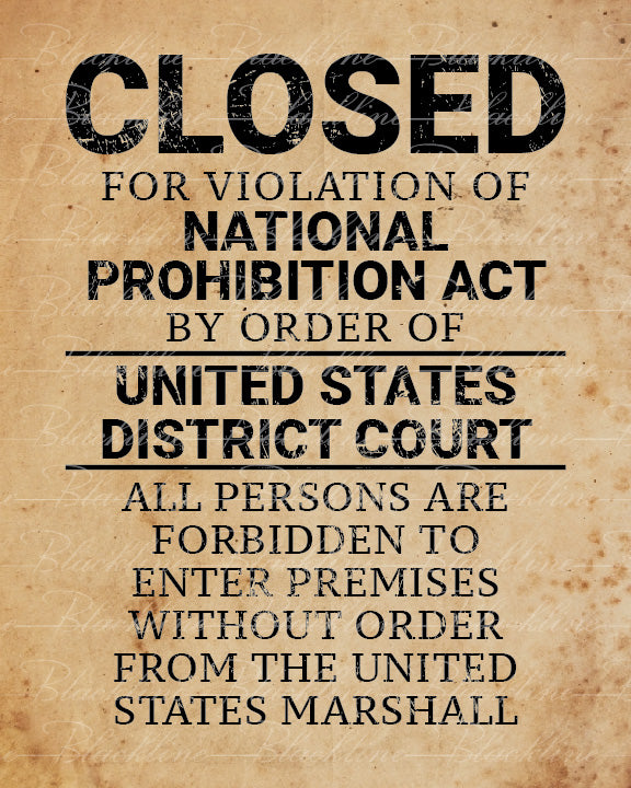8"x10" Prohibition Sign
