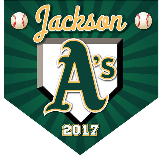 16" x 16" Home Plate Pennant - A's